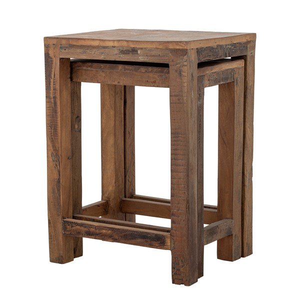 Măsuțe auxiliare 2 buc. din lemn reciclat 40x36 cm Galen – Bloomingville-image-2