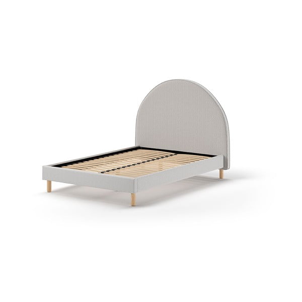 Pat single gri tapițat cu somieră 140x200 cm MOON – Vipack-image-2