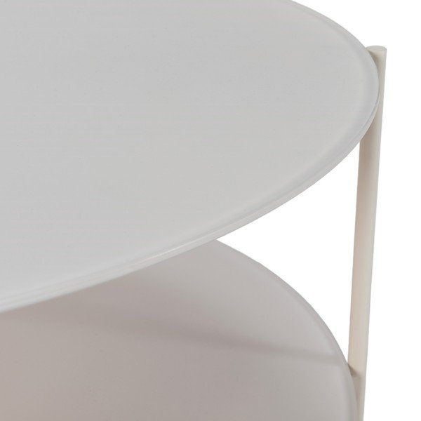 Măsuță de cafea crem rotundă cu blat din sticlă ø 83 cm Davi – MOME-image-4