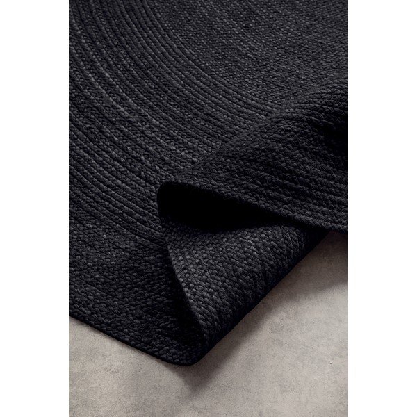 Covor negru reversibil/țesut manual rotund din iută ø 140 cm Braided  – Hanse Home-image-3