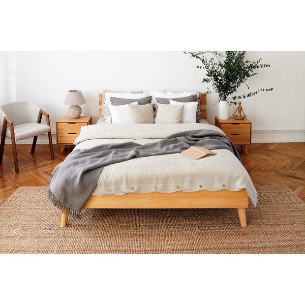 Pat dublu din lemn de fag 200x200 cm Greg 2 - The Beds-image-3