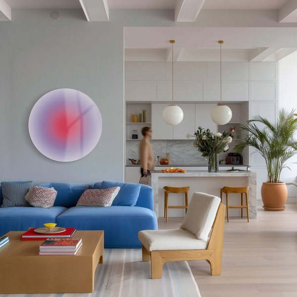 Tablou din sticlă imprimat ø 70 cm Halo – Styler-image-1