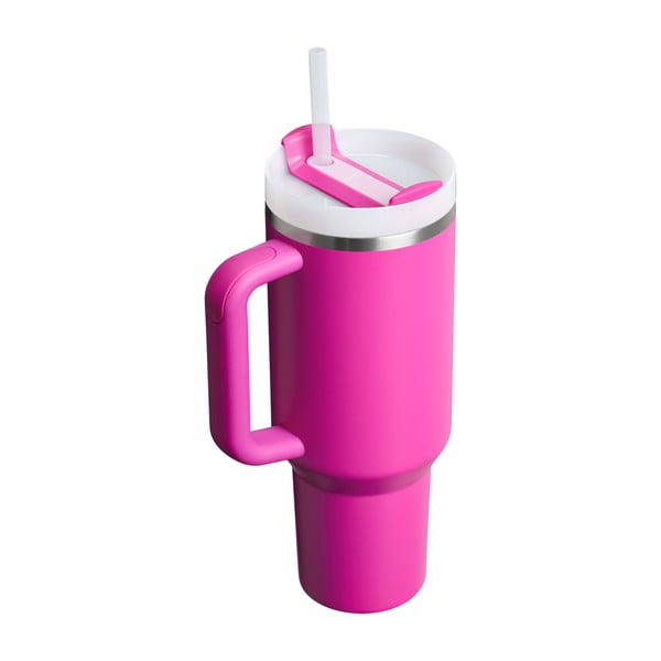 Termos roz cu pai din oțel inoxidabil 1,18 l Quencher H2.0 FlowState Tumbler Violet Blossom – Stanley-image-2
