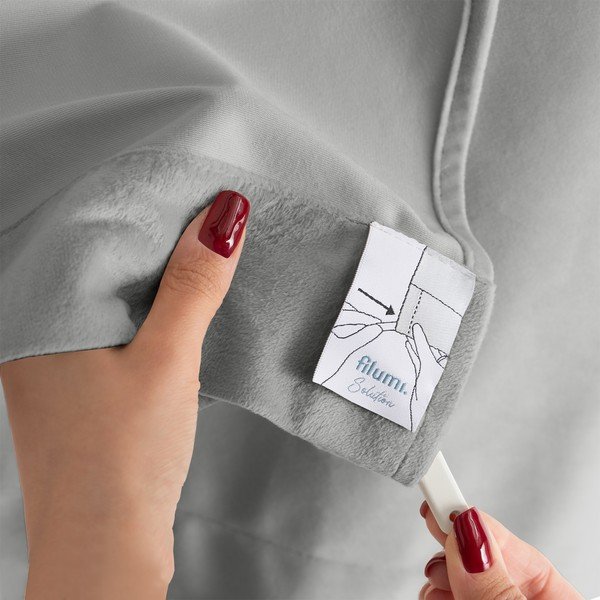 Draperie gri dimout (semi-opacă) din catifea 200x250 cm Velto – Filumi-image-4