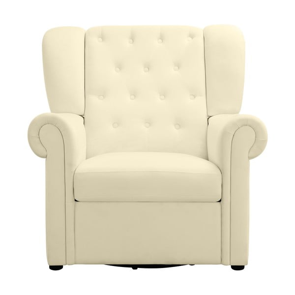 Fotoliu alb balansoar/chesterfield cu tapițerie din catifea Lillyse – Støraa-image-1