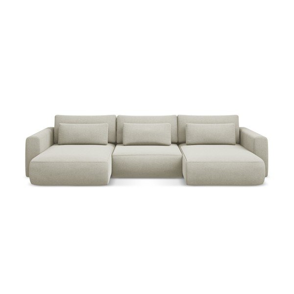 Colțar bej extensibil/cu spațiu de depozitare (în formă de "U") Kapua – Makamii