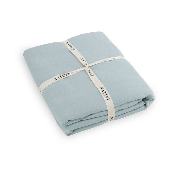 Lenjerie de pat albastru-deschis din in pentru pat dublu 200x200 cm Aqua – Native Natural-image-3