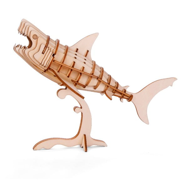 Puzzle 3D din lemn de balsa Kikkerland Shark