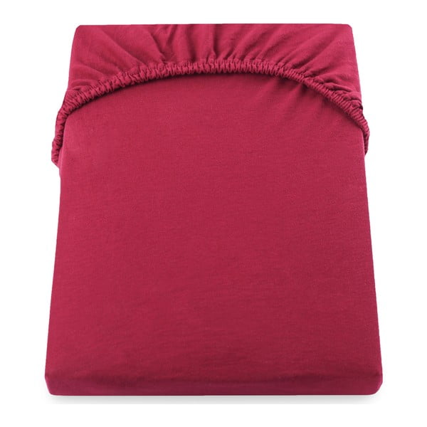 Cearșaf de pat cu elastic DecoKing Nephrite, 80–90 cm, roșu