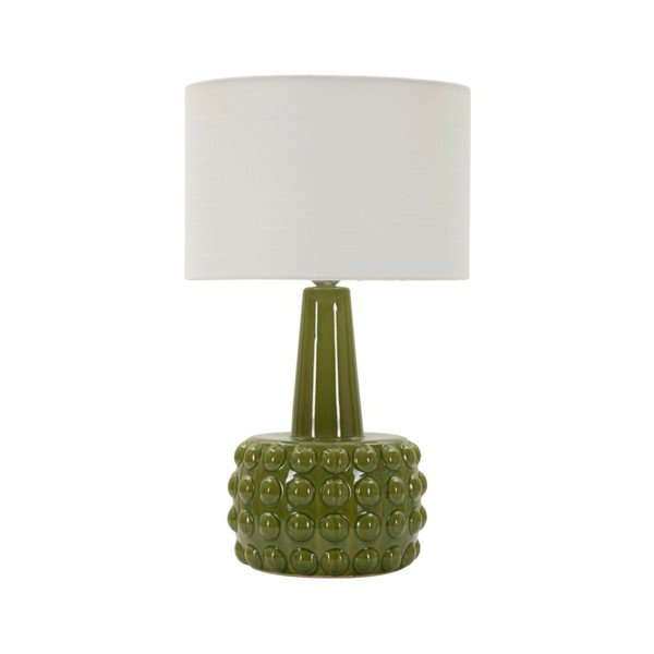 Veioză albă/verde din ceramică cu abajur textil (înălțime 51,5 cm) Gress – Mauro Ferretti