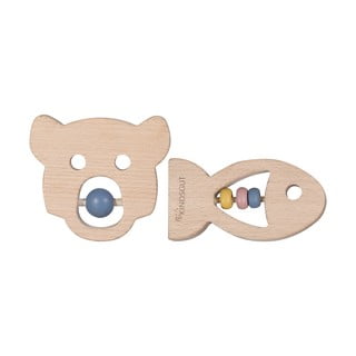 Set 2 jucării zornăitoare din lemn Kindsgut Ring