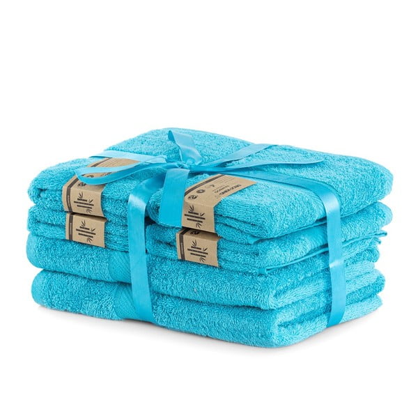 Prosoape de baie albastre 6 buc. din amestec de bambus din frotir Bamby – DecoKing-image-1