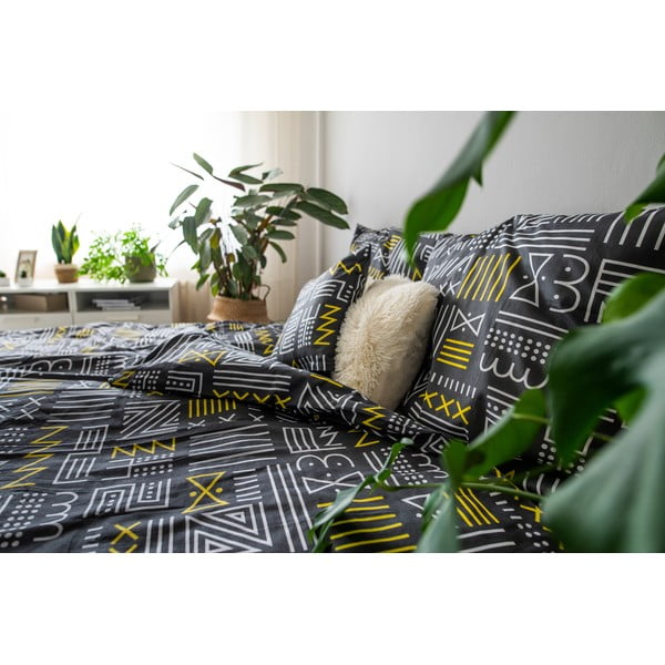 Lenjerie de pat gri din bumbac pentru pat de o persoană 140x200 cm LP Dita Runy – Cotton House-image-2