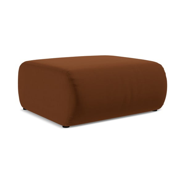 Taburet portocaliu/maro cu tapițerie din catifea Ekahi – Makamii-image-2