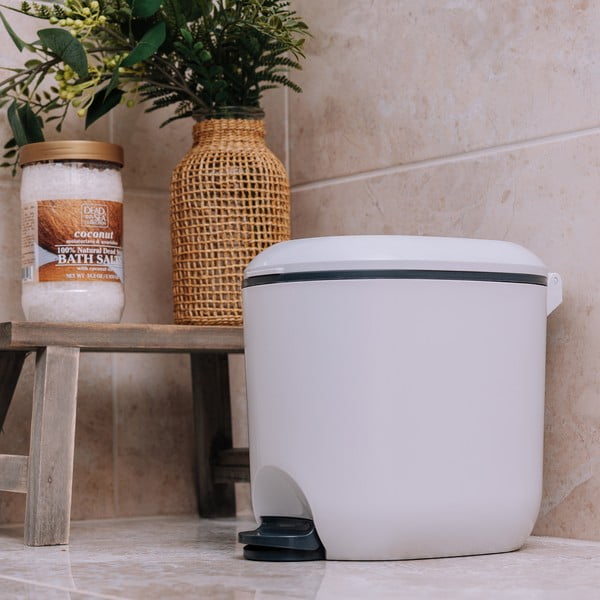 Coș de gunoi alb cu pedală din plastic 3,5 l – Addis-image-3