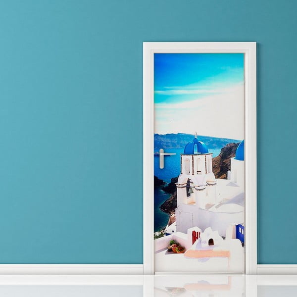 Autocolant adeziv pentru ușă Ambiance Santorini, 83 x 204 cm
