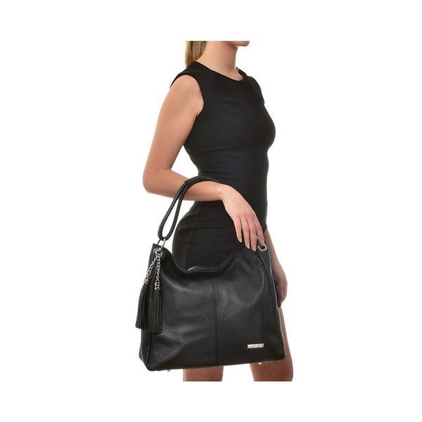Geantă din piele Anna Luchini Nero, negru-image-2