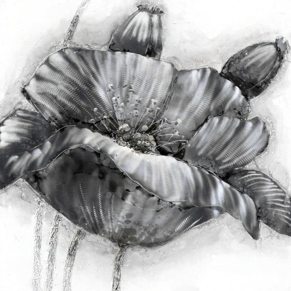 Tablou artizanal Vivorum Poppy 80 x 80 cm