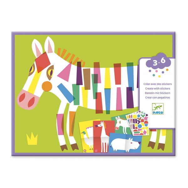 Set de artă cu stickere pentru copii Djeco „Forme colorate”