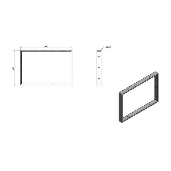 Suport pentru blat negru din oțel 49x4 cm – Sapho-image-3