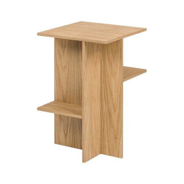 Noptieră în culoare naturală cu rafturi cu aspect de lemn de stejar Atik – noo.ma-image-4