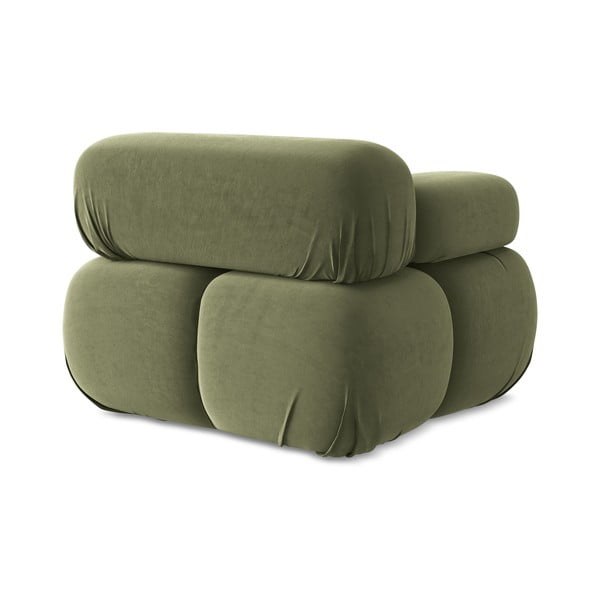 Modul pentru canapea modulară verde deschis cu tapițerie din catifea (cu colț pe partea stângă) Lokua – Makamii-image-4