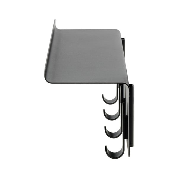 Cuier de perete negru cu raft din oțel 11,5 cm A-Hallway – Zone-image-4