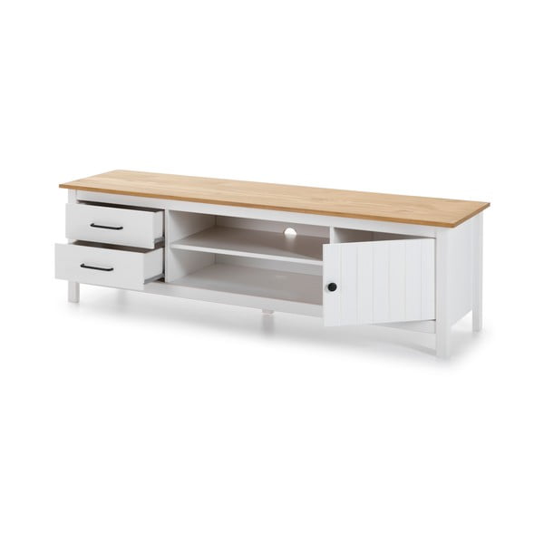 Comodă TV albă din lemn de pin 158x47 cm Miranda – Marckeric-image-4