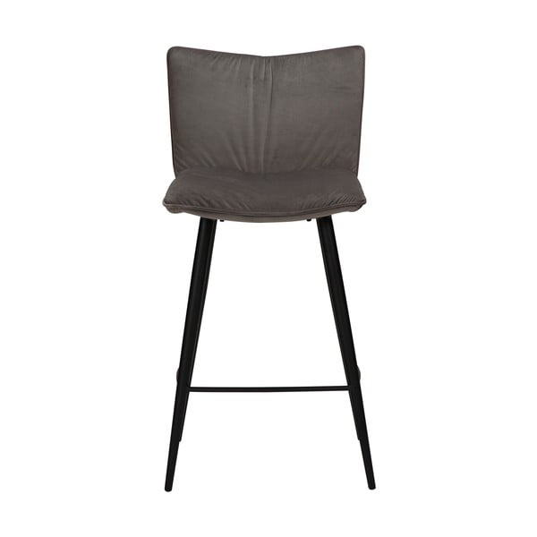 Scaun bar cu husă din catifea DAN-FORM Denmark Join, gri, înălțime 93 cm-image-2