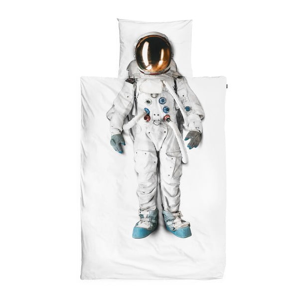 Lenjerie de pat din bumbac Snurk Astronaut, 140 x 200 cm