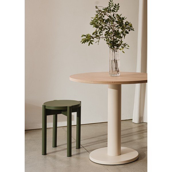 Scaun tip taburet verde din lemn de fag Hopp – noo.ma-image-1