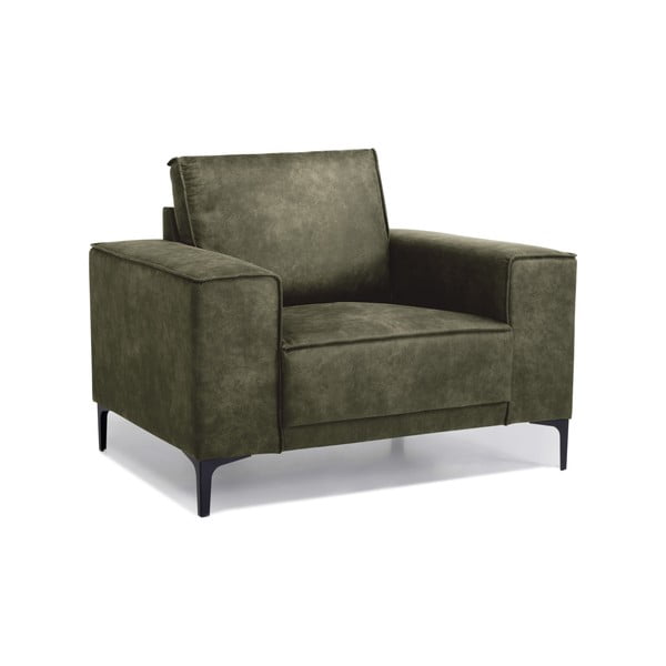 Fotoliu verde cu tapițerie din imitație de piele Copenhagen – Scandic