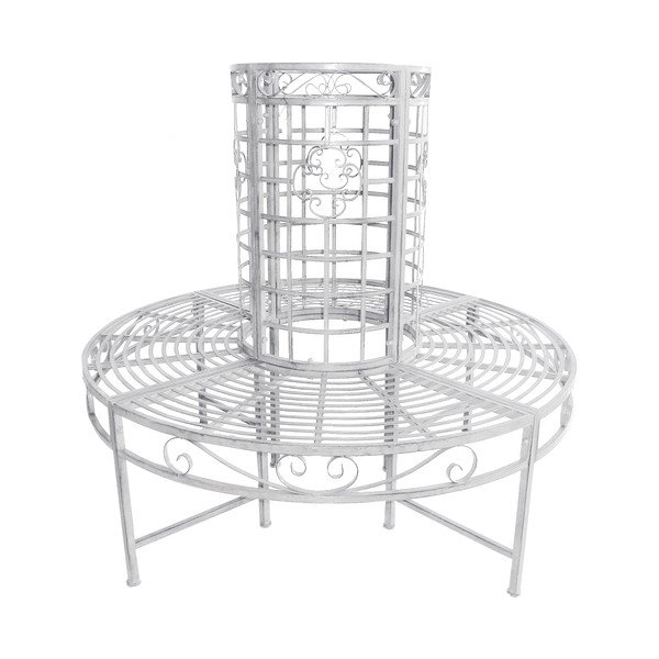 Bancă de grădină albă din metal Larissa – Garden Pleasure