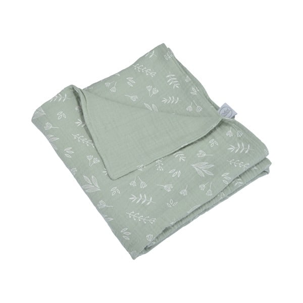 Pătură pentru copii verde din muselină 75x75 cm – Bébé Douceur