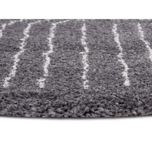 Covor gri închis rotund ø 120 cm Dion – Hanse Home-image-3