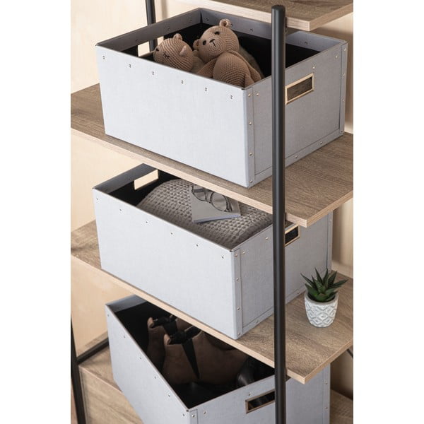 Cutii de depozitare gri-deschis 3 buc. din carton Ture – Bigso Box of Sweden-image-1