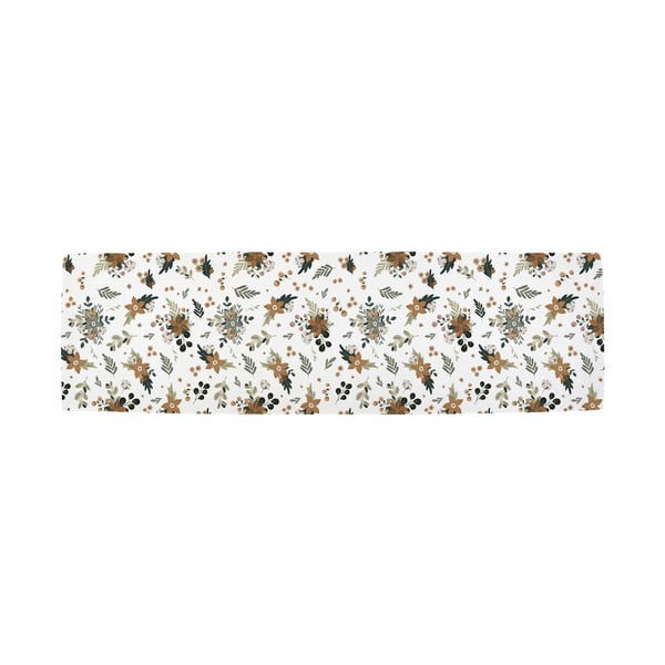 Napron de masă din bumbac 40x140 cm  cu model de Crăciun Festive Flowers – Butter Kings