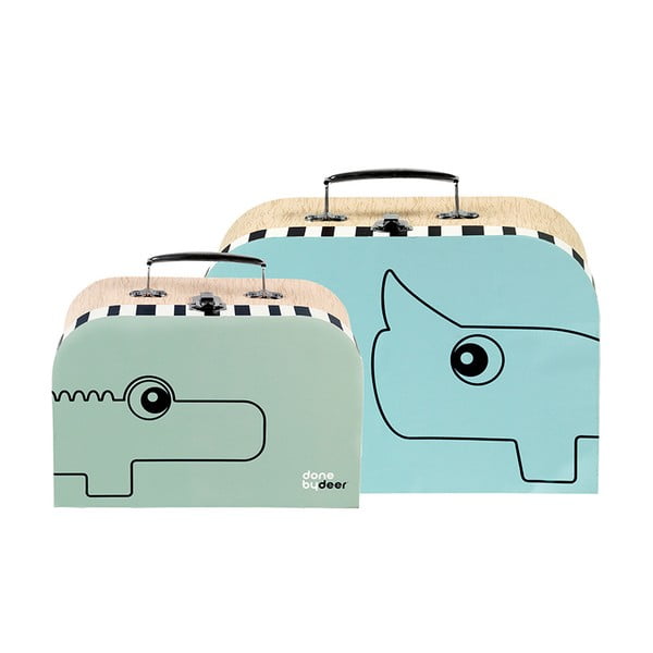 Set 2 valize mici Suitcase, albastre