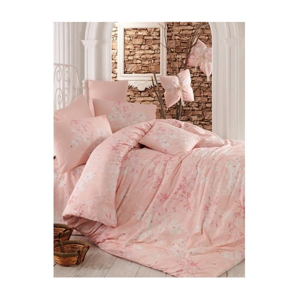 Lenjerie de pat, roz, Elena, 160x220 cm