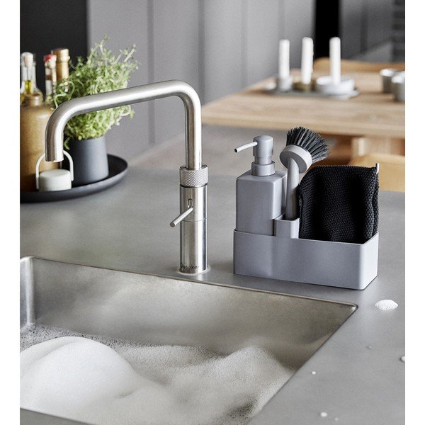 Suport pentru accesorii de spălat gri din plastic/din silicon Singles – Zone-image-1