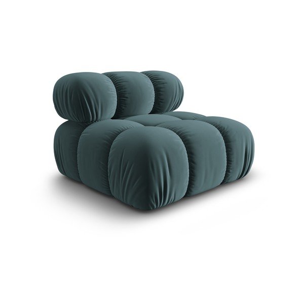 Modul pentru canapea în culoarea petrolului cu tapițerie din catifea (de mijloc) Bellis – Micadoni Home-image-3