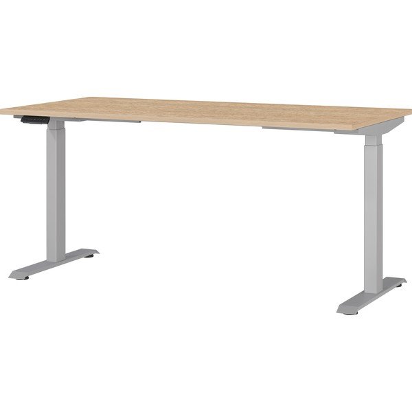 Birou reglabil cu blat cu aspect de lemn de stejar cu înălțime ajustabilă electric 80x160 cm Jet – Germania