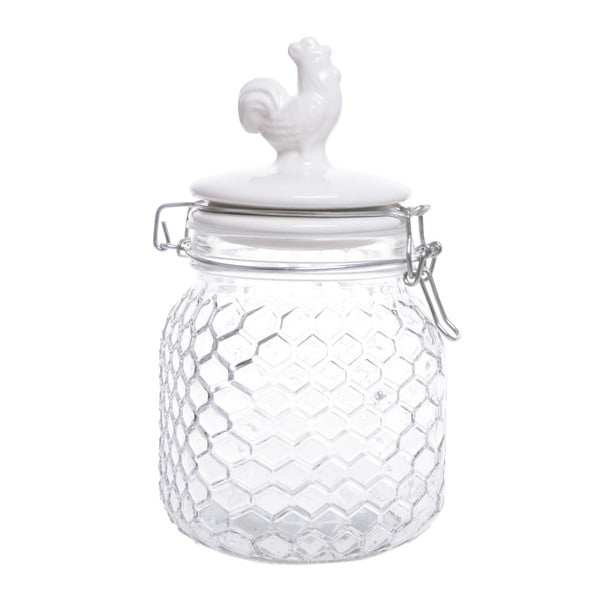 Recipient din sticlă cu capac ceramic Ewax Honeycomb, înălțime 21 cm