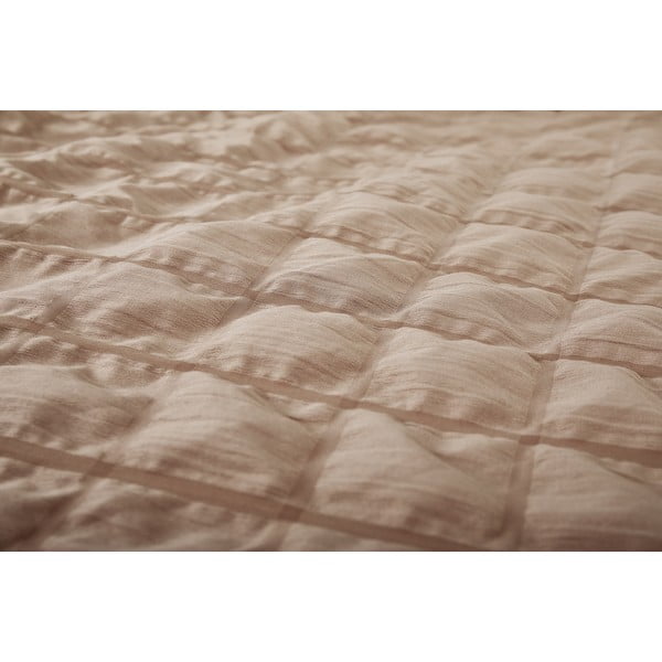 Lenjerie de pat maro din țesătură crep pentru pat de o persoană 140x200 cm Naomi – My House-image-1