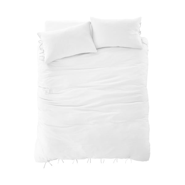 Lenjerie de pat albă din muselină pentru pat de o persoană 135x200 cm Afra – Pineapple Elephant-image-2