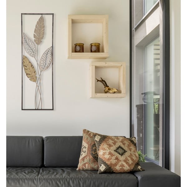 Decorațiune pentru perete Mauro Ferretti Foglie, 30,5 x 91 cm, auriu-image-1