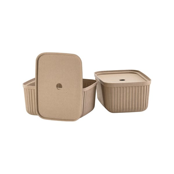 Cutii de depozitare maro deschis 2 buc. cu capac 32x23x20,5 cm Pulp – Zone-image-2