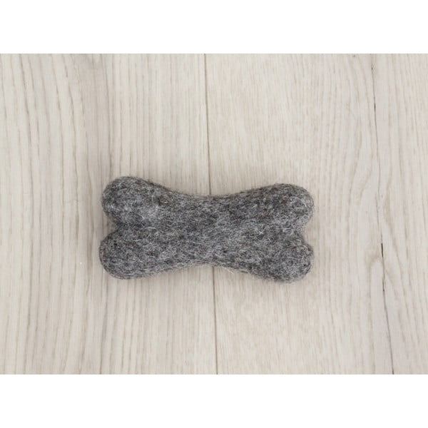 Jucărie în formă de os pentru animale, din lână Wooldot Pet Bones, lungime 14 cm, maro nucă-image-1