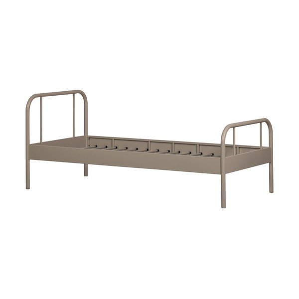 Pat bej din metal cu somieră 90x200 cm Mata – WOOOD-image-3