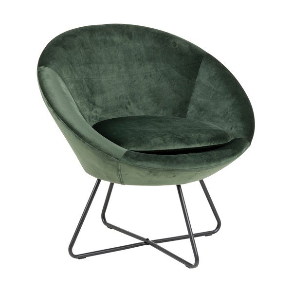 Fotoliu cu husă din catifea Actona Center, verde